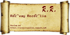 Révay Rozália névjegykártya